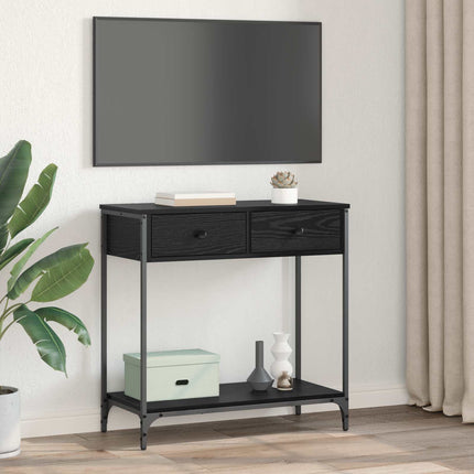 Konsolbord med låda Svart Ek 75 x 34,5 x 75 cm Konstruerat trä