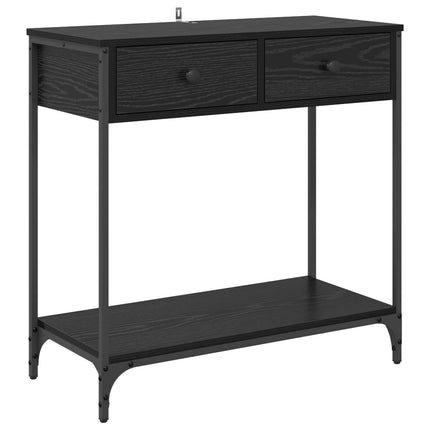 Konsolbord med låda Svart Ek 75 x 34,5 x 75 cm Konstruerat trä