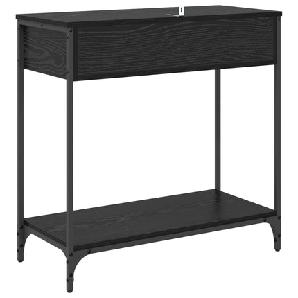 Konsolbord med låda Svart Ek 75 x 34,5 x 75 cm Konstruerat trä