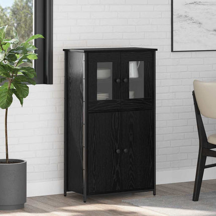 Skåp Svart Ek 62 x 32 x 106,5 cm Konstruerat trä
