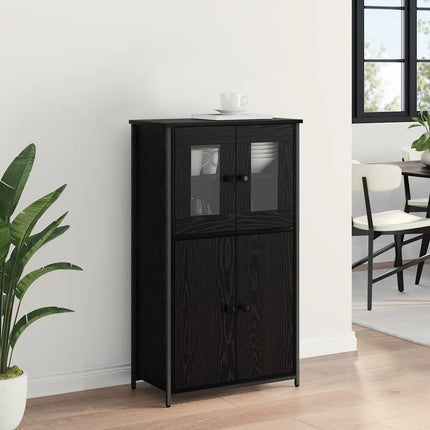 Skåp Svart Ek 62 x 32 x 106,5 cm Konstruerat trä