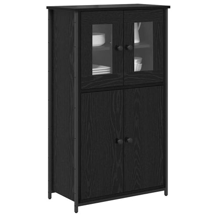 Skåp Svart Ek 62 x 32 x 106,5 cm Konstruerat trä