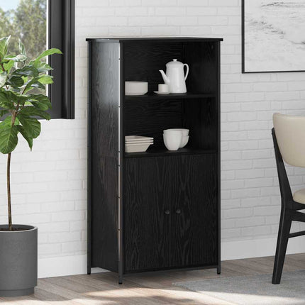Skåp Svart Ek 62 x 36 x 121,5 cm Konstruerat trä