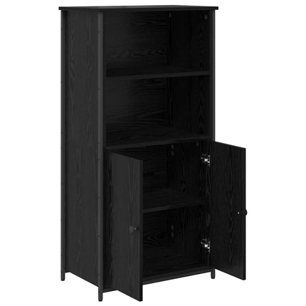 Skåp Svart Ek 62 x 36 x 121,5 cm Konstruerat trä
