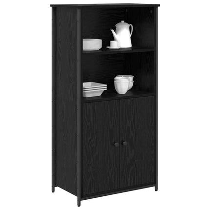 Skåp Svart Ek 62 x 36 x 121,5 cm Konstruerat trä