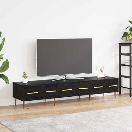 TV-skåp med låda Svart Ek 150 x 36 x 30 cm Konstruerat trä