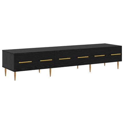 TV-skåp med låda Svart Ek 150 x 36 x 30 cm Konstruerat trä