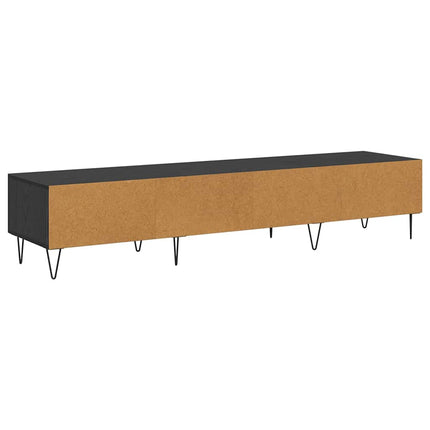 TV-skåp med låda Svart ek 150 x 36 x 30 cm Konstruerat trä