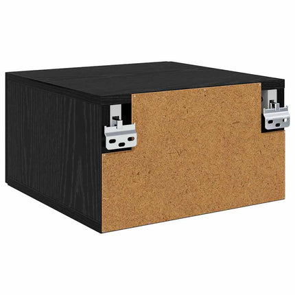 Väggmonterad sänggavel Svart Ek 35 x 35 x 20 cm Konstruerat trä
