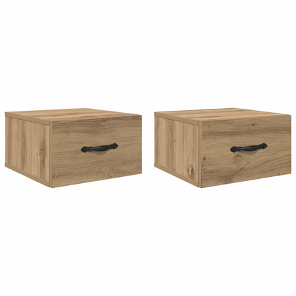 Nattduksbord 2 pcs artisan ek 35 x 35 x 20 cm Konstruerat trä