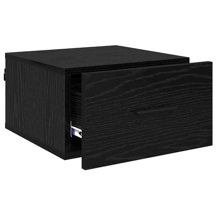 Nattduksbord 2 pcs Svart ek 35 x 35 x 20 cm Konstruerat trä