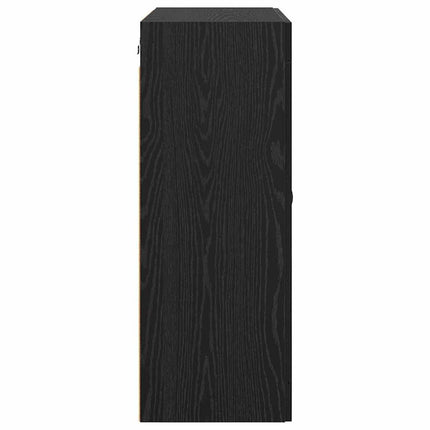 Väggskåp Svart Ek 69,5 x 34 x 90 cm Konstruerat trä