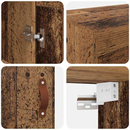 Väggskåp Gammalt trä 34,5 x 34 x 90 cm Konstruerat trä