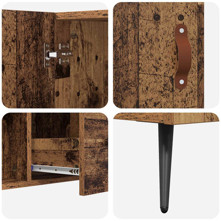 Sideboard med låda Gammalt trä 100 x 36 x 60 cm Konstruerat trä