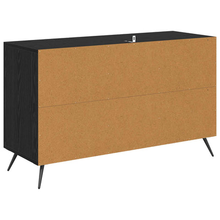 Sideboard med låda Svart Ek 100 x 36 x 60 cm Konstruerat trä