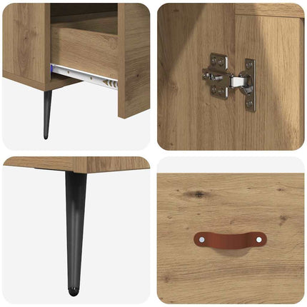Skåp Artisan Ek 69,5 x 31 x 115 cm Konstruerat trä och glas