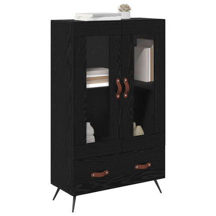 Skåp Svart Ek 69,5 x 31 x 115 cm Konstruerat trä och glas