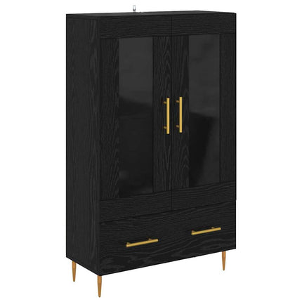 Skåp Svart Ek 69,5 x 31 x 115 cm Konstruerat trä och glas