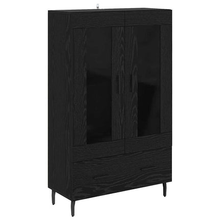 Skåp med låda Svart Ek 69,5 x 31 x 115 cm Konstruerat trä