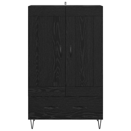 Skåp med låda Svart Ek 69,5 x 31 x 115 cm Konstruerat trä