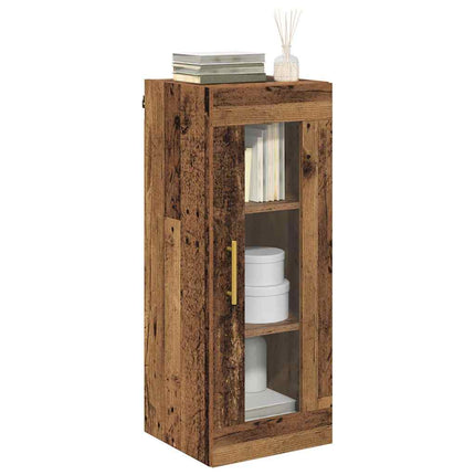 Väggskåp Gammalt trä 34,5 x 34 x 90 cm Konstruerat trä och glas