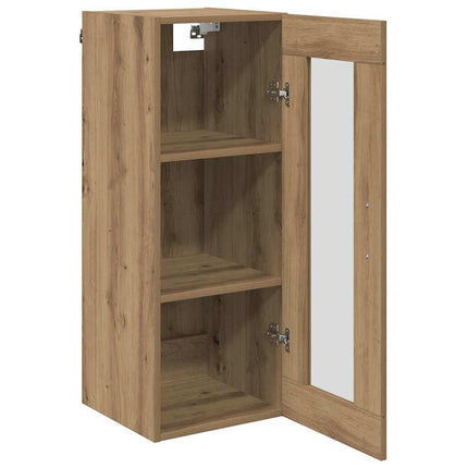 Väggskåp Artisan Ek 34,5 x 34 x 90 cm Konstruerat trä och glas