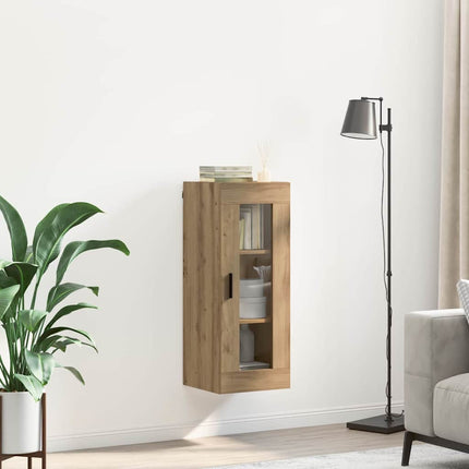 Väggskåp Artisan Ek 34,5 x 34 x 90 cm Konstruerat trä och glas