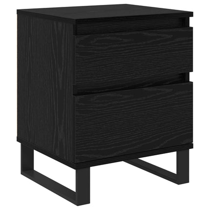 Nattduksbord 2 pcs Svart Ek 40 x 35 x 50 cm Konstruerat trä