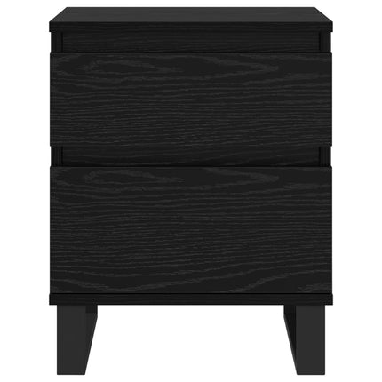 Nattduksbord 2 pcs Svart Ek 40 x 35 x 50 cm Konstruerat trä