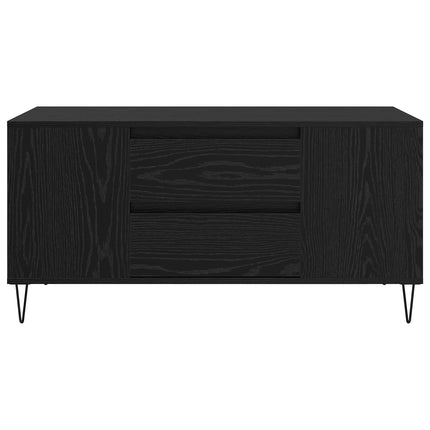 Kaffeebord med låda Svart Ek 102 x 44,5 x 50 cm Konstruerat trä