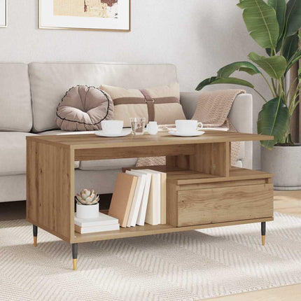 Kaffeebord Artisan Ek 90 x 49 x 45 cm Konstruerat trä