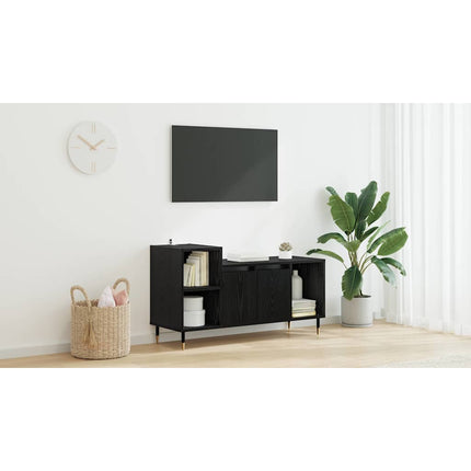 TV-skåp 100 x 35 x 55 cm Svart Ek Konstruerat trä