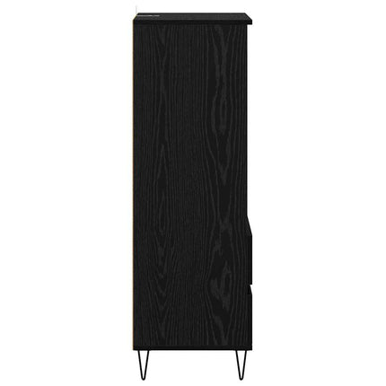 Skåp med låda Svart Ek 40 x 36 x 110 cm Konstruerat trä