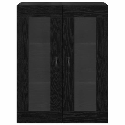 Väggskåp Svart Ek 69,5 x 34 x 90 cm Konstruerat trä och glas