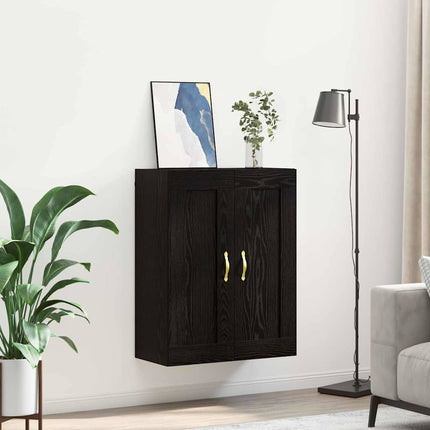 Väggskåp Svart Ek 69,5 x 34 x 90 cm Konstruerat trä