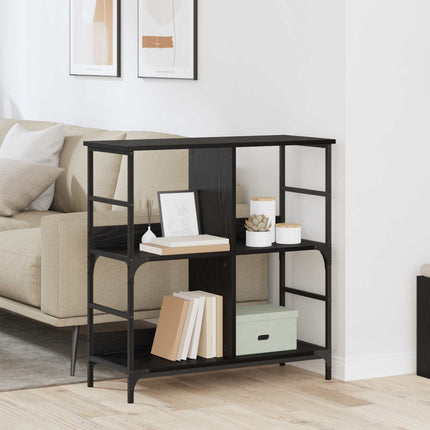 Hyllsystem Svart ek 78.5 x 33 x 82 cm Konstruerat trä