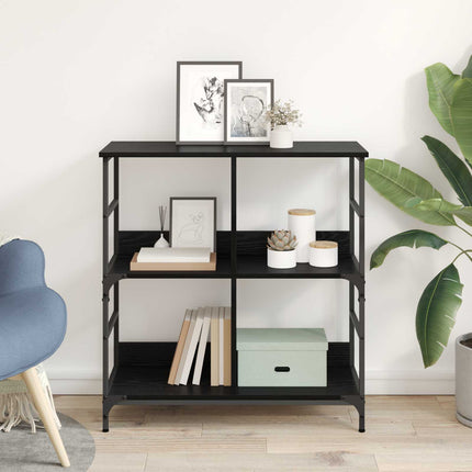 Hyllsystem Svart ek 78.5 x 33 x 82 cm Konstruerat trä