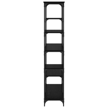 Hyllsystem Svart Ek 99 x 35,5 x 176 cm Konstruerat trä