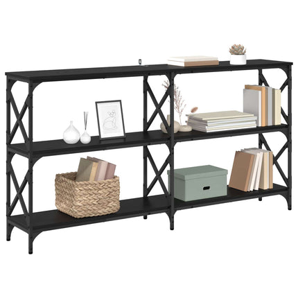 Konsolbord Svart Ek 156 x 28 x 80,5 cm Konstruerat trä