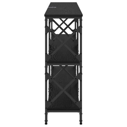 Konsolbord Svart Ek 156 x 28 x 80,5 cm Konstruerat trä