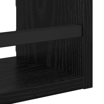 Vägghyllset med hylla 3 pcs Svart Ek 40x16x14cm Konstruerat trä