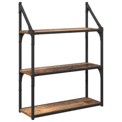 Vägg hylla Gammalt trä 60 x 21 x 78,5 cm Konstruerat trä