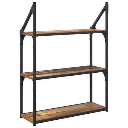 Vägg hylla Gammalt trä 60 x 21 x 78,5 cm Konstruerat trä