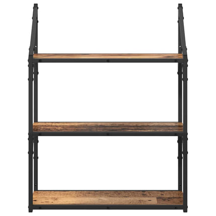 Vägg hylla Gammalt trä 60 x 21 x 78,5 cm Konstruerat trä
