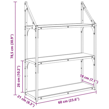Vägg hylla Artisan Ek 60 x 21 x 78,5 cm Konstruerat trä
