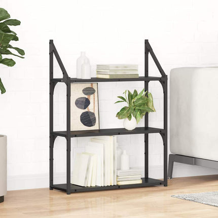 Vägg hylla med hylla Svart Ek 60 x 21 x 78,5 cm Konstruerat trä