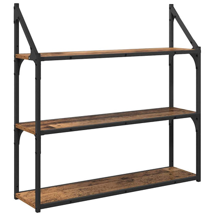 Vägg hylla Gammalt trä 80 x 21 x 78,5 cm Konstruerat trä