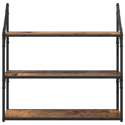 Vägg hylla Gammalt trä 80 x 21 x 78,5 cm Konstruerat trä