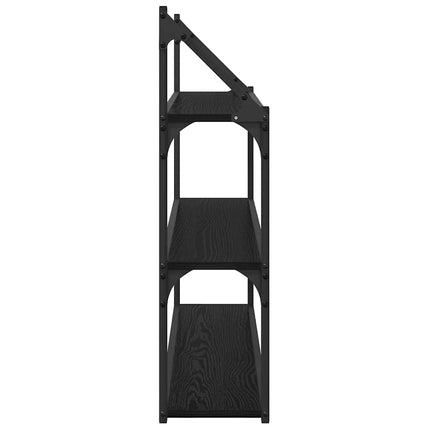 Vägg hylla med hylla Svart Ek 80 x 21 x 78,5 cm Konstruerat trä