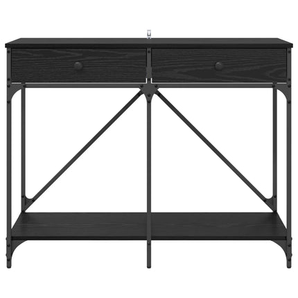 Konsolbord med låda Svart Ek 100 x 39 x 78,5 cm Konstruerat trä